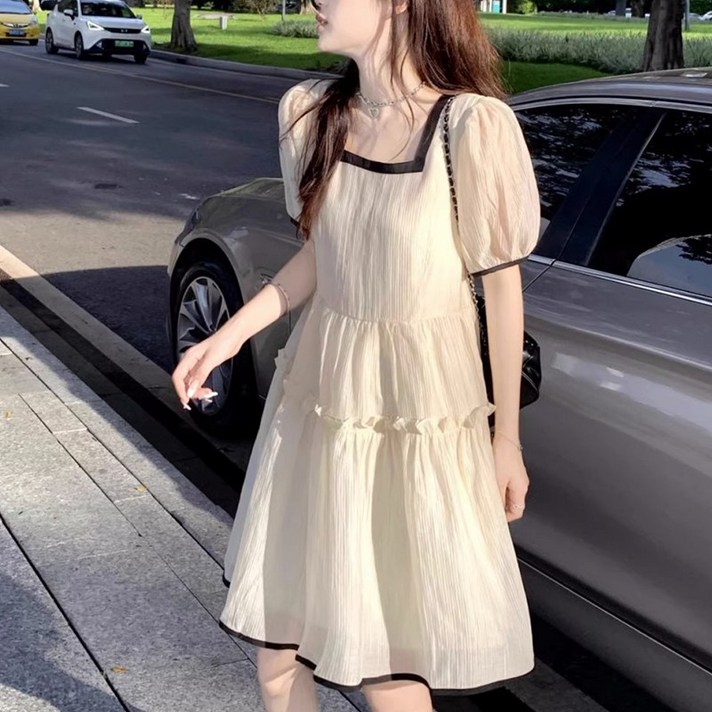 Asure 여름 여성 원피스 하프 기장  반팔 원피스 루즈핏