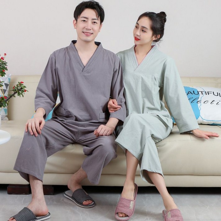 긴팔 찜질복 황토 숯가마 사우나복 찜질방 마사지 건식