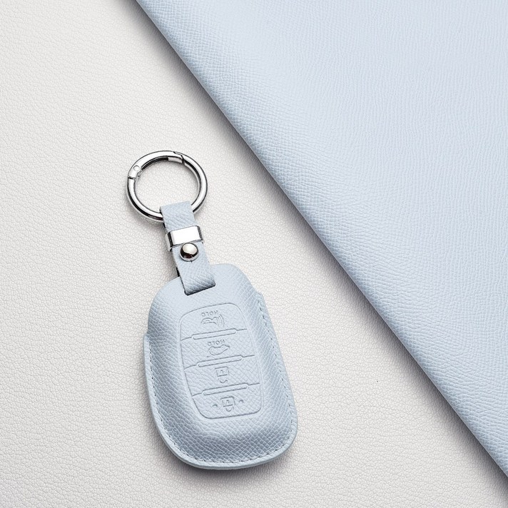 현대 현대 차량 전용 A4타입 신형 스마트키 가죽 케이스 더뉴 캐스퍼 쏘나타 아반떼, 투싼 아이오닉 호환, 현대A4 타입, 스카이블루