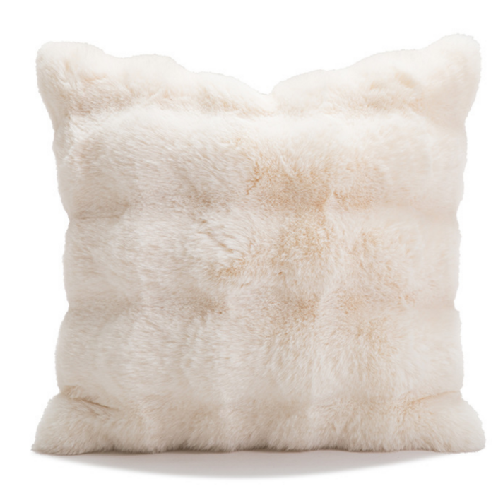 빅무드 버블밍크 퍼 쿠션 국산 솜포함 인테리어 소파쿠션, 오프화이트