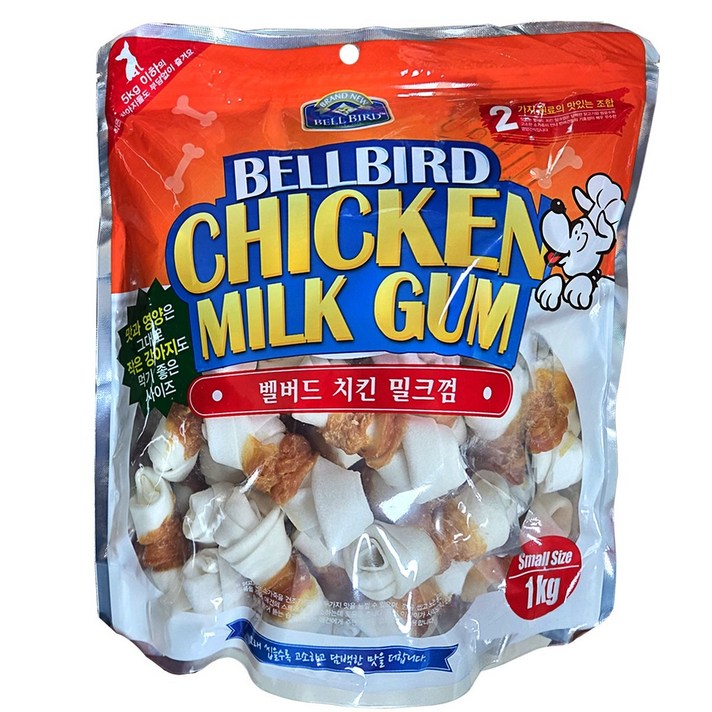 벨버드 치킨밀크껌 1kg 코스트코 강아지덴탈껌