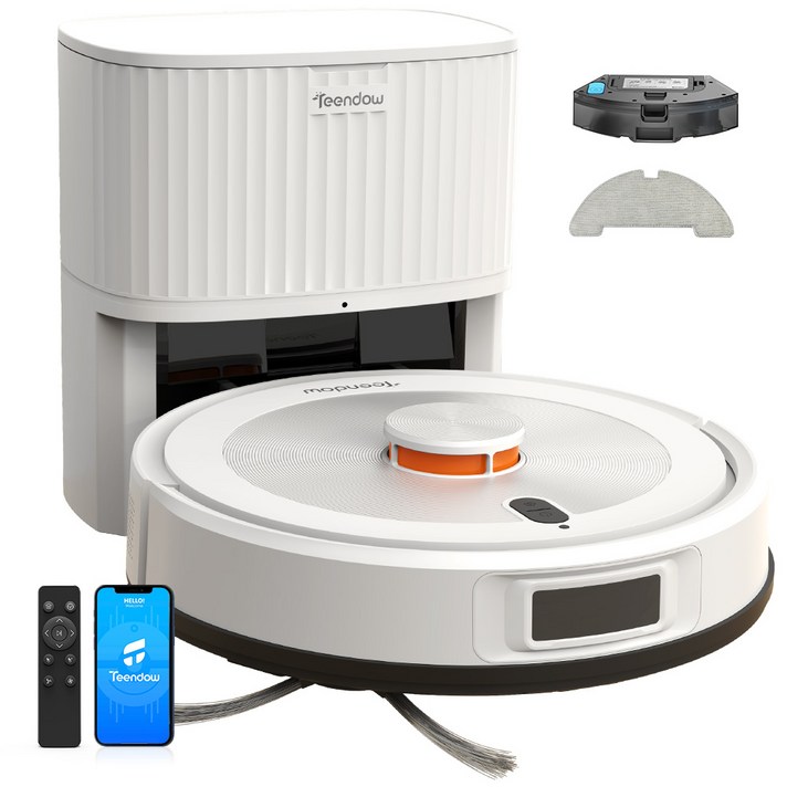 틴도우 올인원 물걸레 로봇청소기 먼지비움 LDS 센서 맵핑 기능 포함