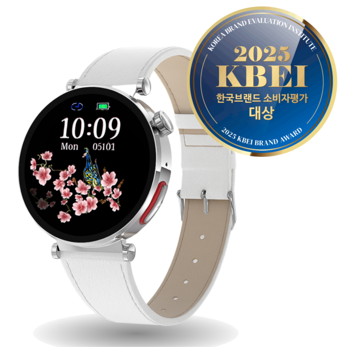 액션맨 글루코워치 EP 건강데이터 스마트워치 한국어지원 온라인설명서 AS 지원, 블루투스, 4cm, 화이트레더와실버메쉬