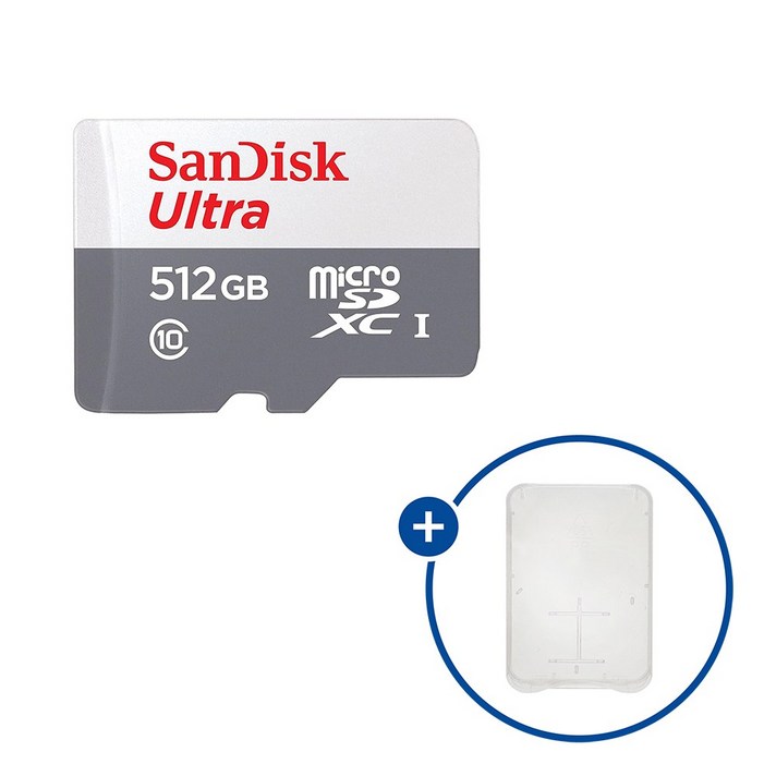 샌디스크 마이크로SD카드 울트라 SDSQUNR512GB  SD카드 케이스, 1개, 512GB