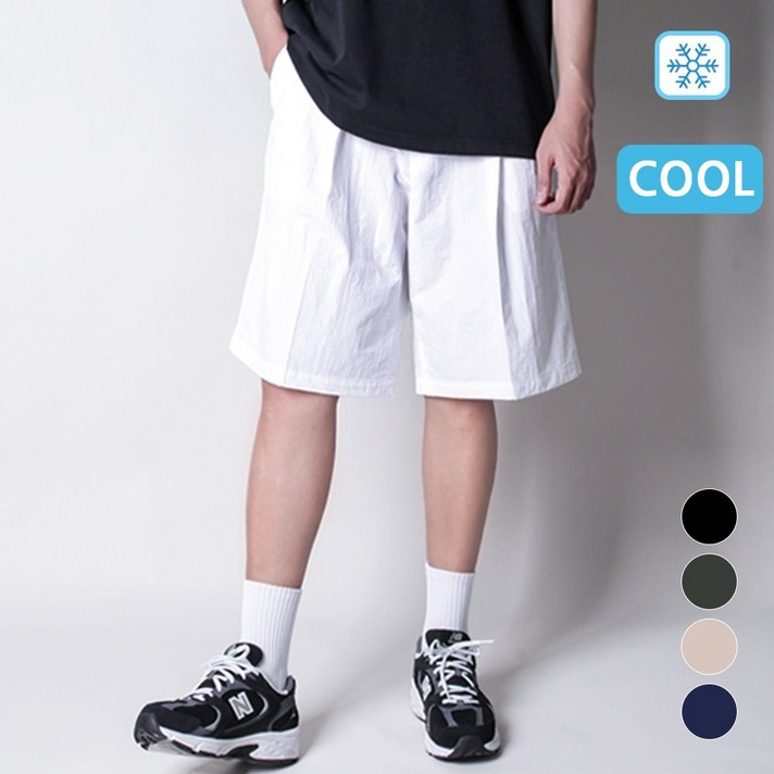 디아웃핏 시원한 버뮤다팬츠 나일론 와이드 반바지 여름 댄디 밴딩 방수