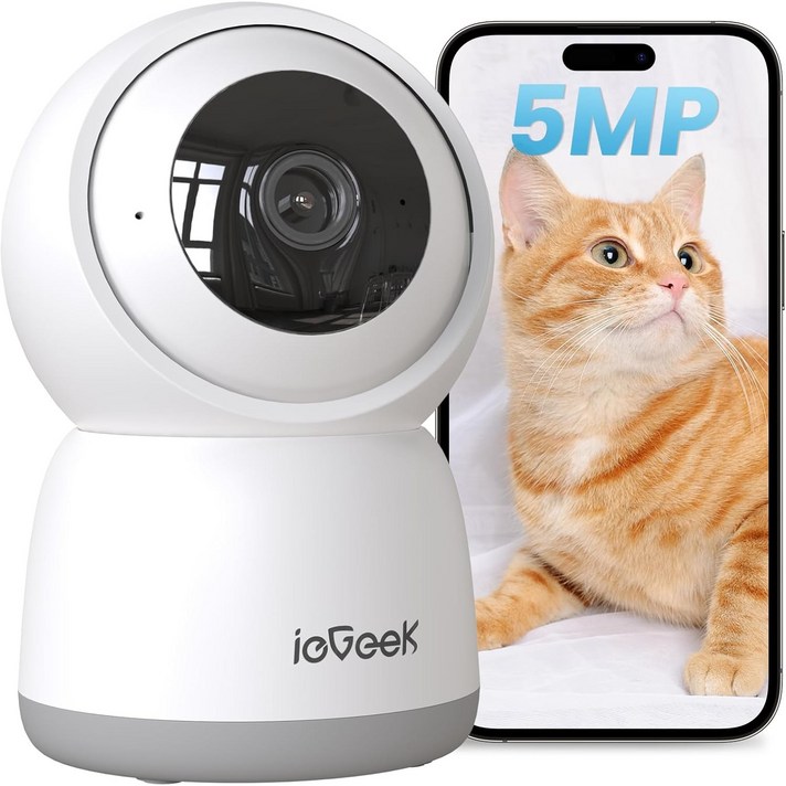 ieGeek 해킹 걱정 없는 국산 서버 홈캠 인공지능 홈카메라 500만화소 가정용 홈 CCTV, 아기 강아지 고양이 베이비 홈캠,, 1, SC1 PRO