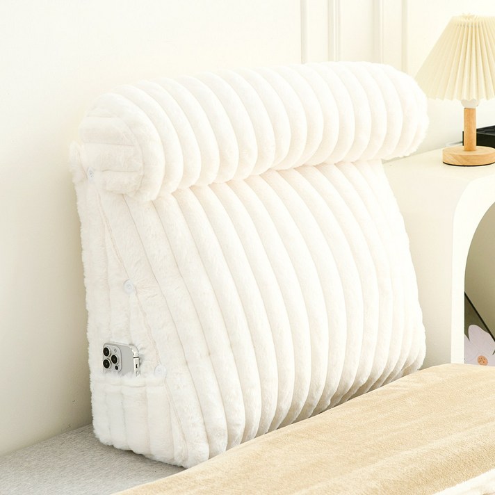 소하임 버니블룸 삼각 등받이 쿠션, 화이트