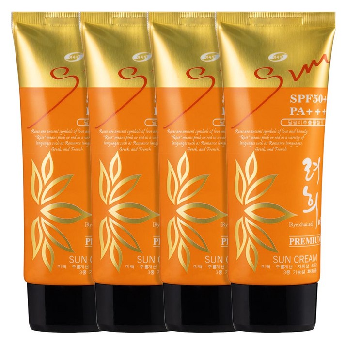 백옥생 려희애 썬크림60ml SPF50PA, 4개, 60ml 백옥생 려희애 썬크림60ml SPF50PA, 4개, 60ml