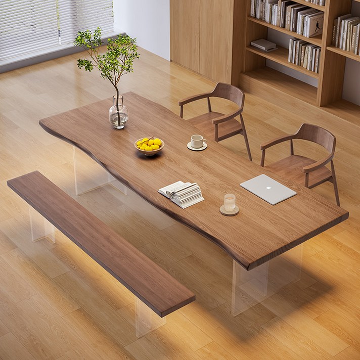 우드슬랩 테이블 원목 통원목 식탁 거실테이블 자연엣지 디자인, 프리미엄 200x70x75 두께 5cm