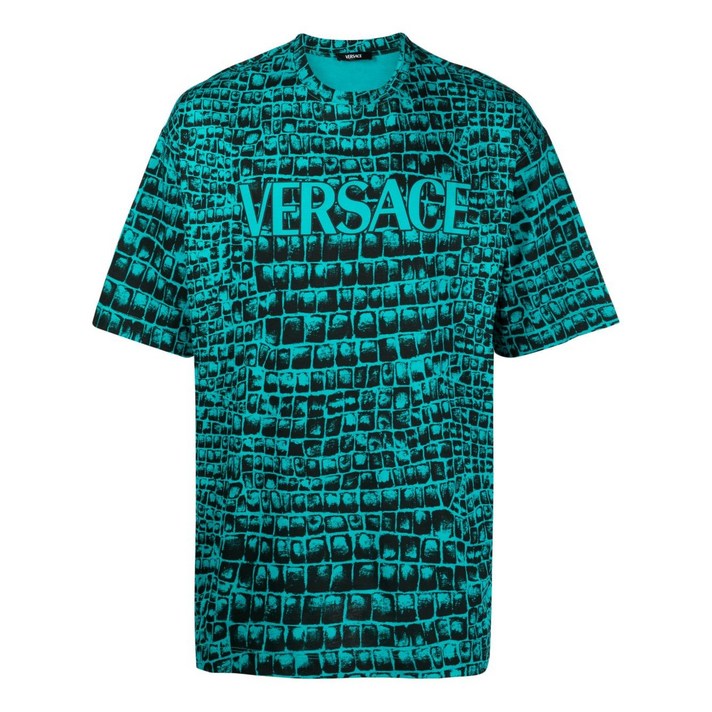 베르사체 코코드릴로 프린트 티셔츠