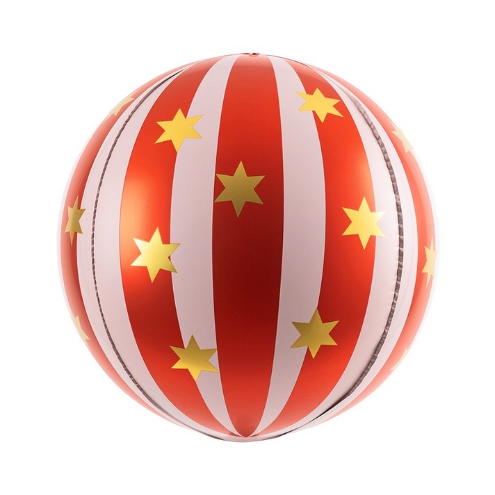 하늘풍선파티 크리스마스 유럽풍 서커스 서커스패턴 옹브레 은박풍선 40cm 레드