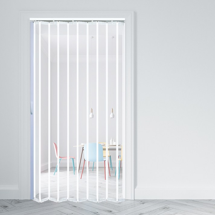 이케이몰 자바라 문 커튼 접이식 슬라이딩 홀딩 도어 투명 사이즈 선택 및 기재