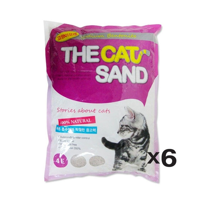 더캣샌드 고양이모래 4L X6 화장실모래 배변처리 응고 big16HXN