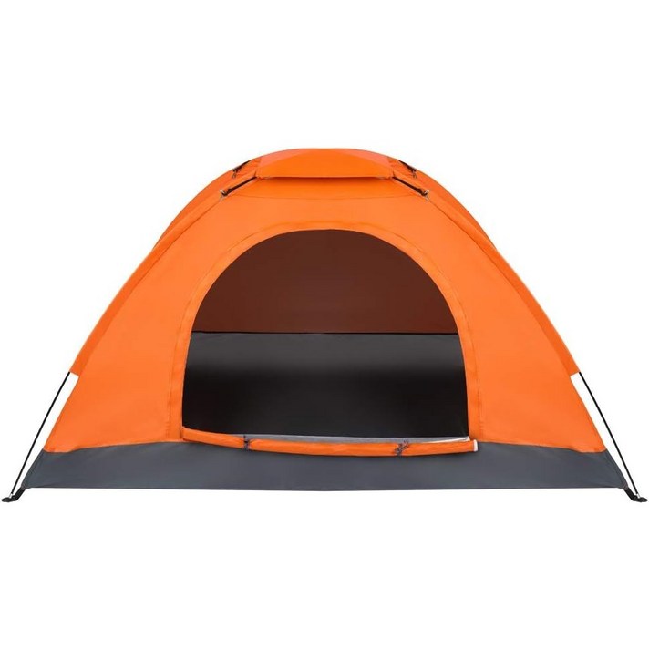 싱글 팝업 텐트, 야외 캠핑 방수 돔 텐트, 주황색