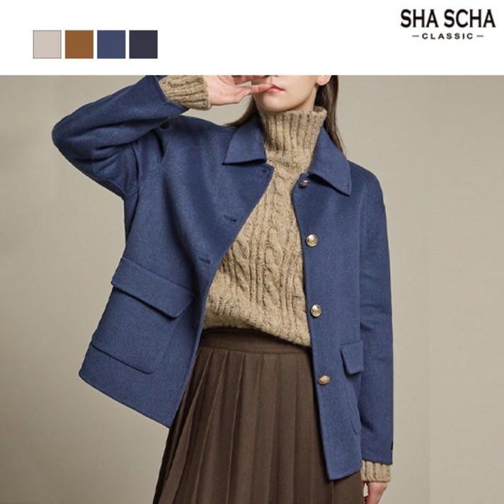 홈쇼핑인기울블랜디드 핸드메이드 하프코트