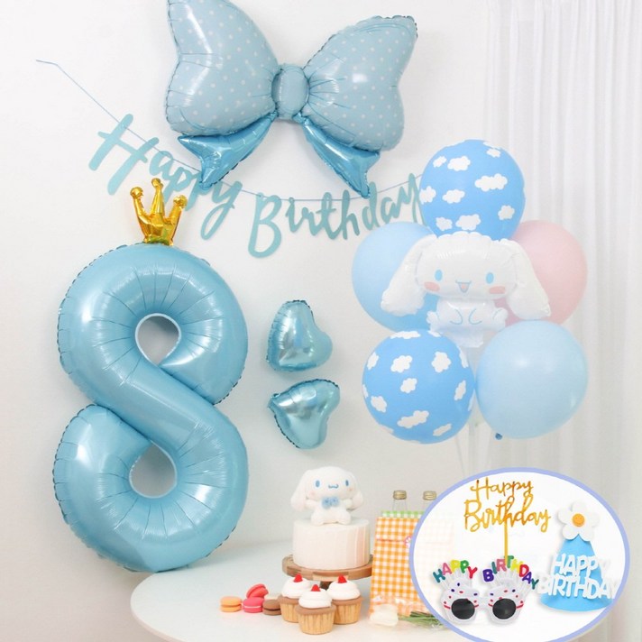 산리오 시나모롤 풍선 생일파티세트 산리오 시나모롤 풍선 생일파티세트