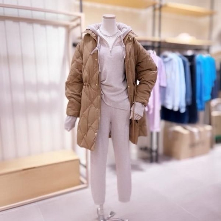 SJ4JPF41M스트링 야상형 다운 퀄팅 롱 점퍼