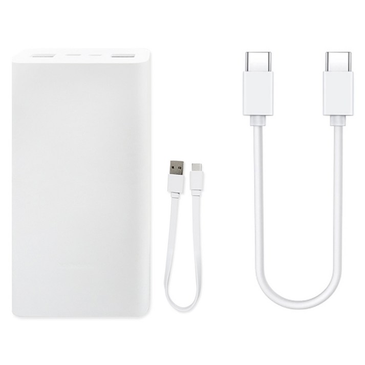 샤오미 7세대 22.5W 대용량 초고속 충전 C타입 휴대용 보조배터리 20000mAh 스토리링크 CtoC 케이블 30cm 세트