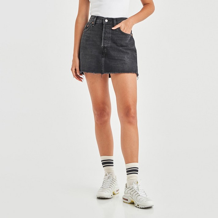 리바이스 여성용 다운 더 래빗 홀 아이콘 면 스커트