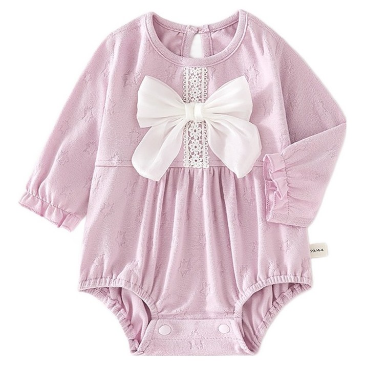 베베니즈 신생아용 쉬폰왕리본 긴팔 바디수트