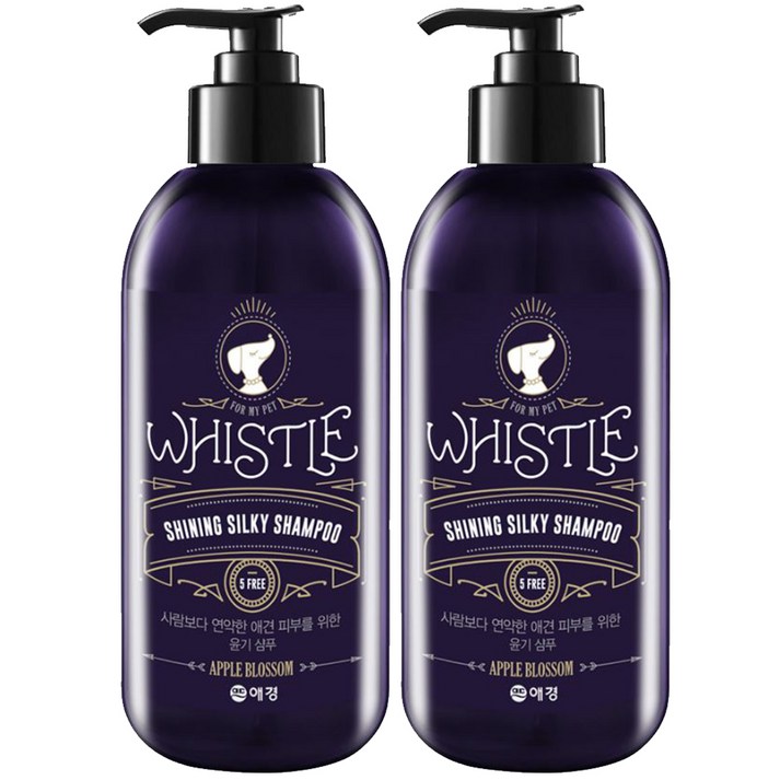 휘슬 샤이닝 실키 애견샴푸, 500ml, 2개