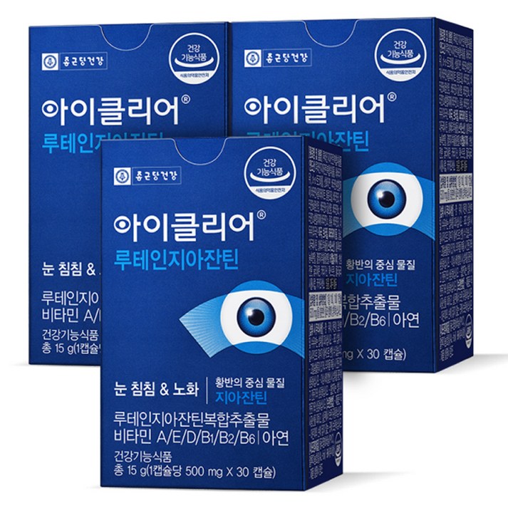 헬스/건강식품 아이클리어 루테인지아잔틴, 30정, 3박스