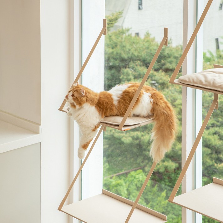고양이선반 애니멀리프 접을 수 있는 창문 캣타워 / 고양이 원목 소형 미니 대형 계단 캣워크 캣워커
