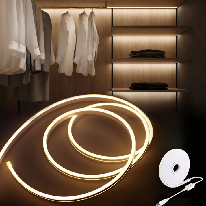 맥시브이 셀프 인테리어 조명 붙이는 led 줄조명, 1개, 노란빛전구색