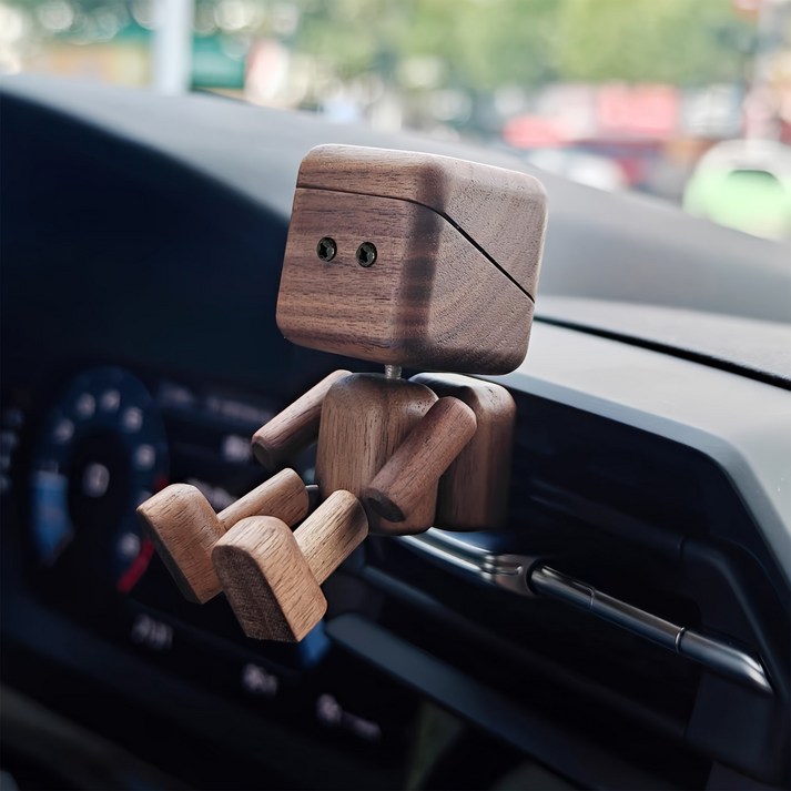 귀여운 원목 로봇 차량용 디퓨저 인테리어 소품