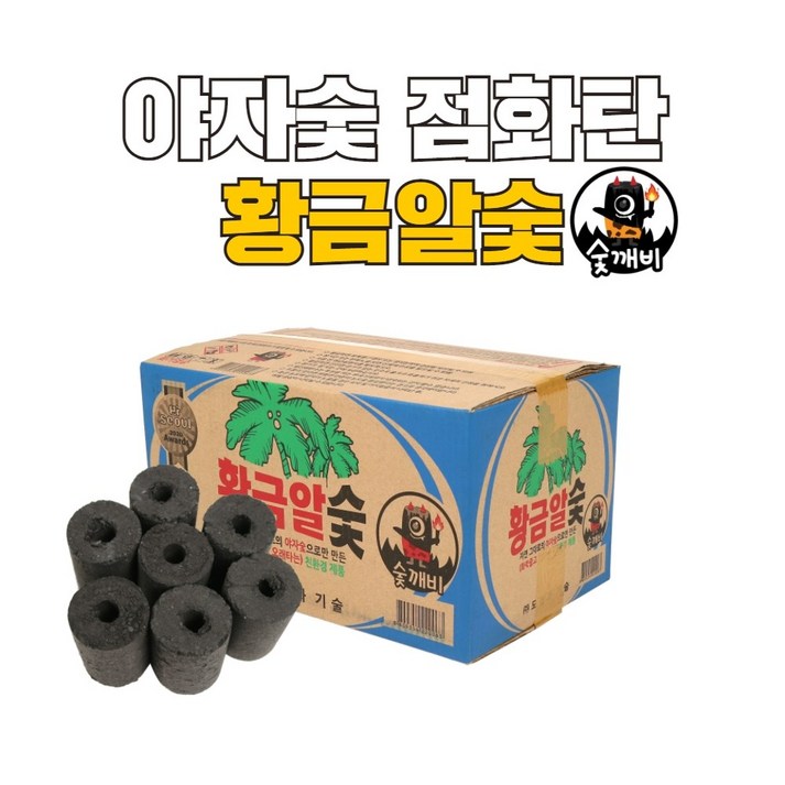 숯깨비 야자숯 바베큐 캠핑 점화탄 불쏘시개용 황금알 120개입 12kg, 1세트