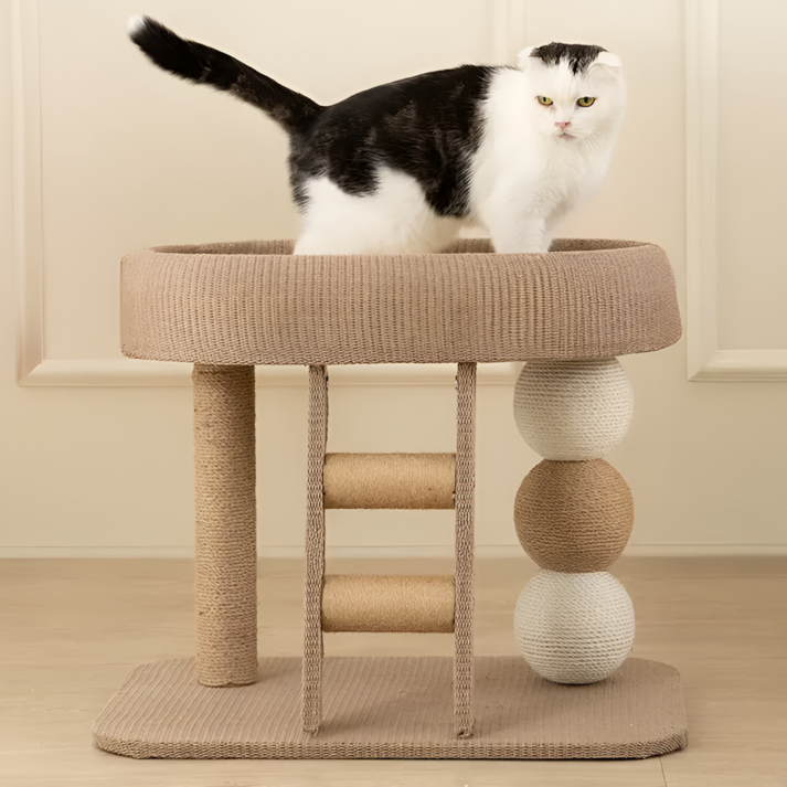 냥냥타워 미니 캣타워 소형 아기고양이 숨숨집, 베이지 크림, 1개