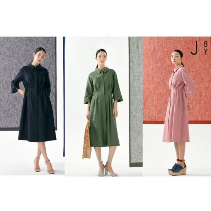 런칭가99000원 JBY 프렌치린넨 블렌드 셔츠카라 원피스