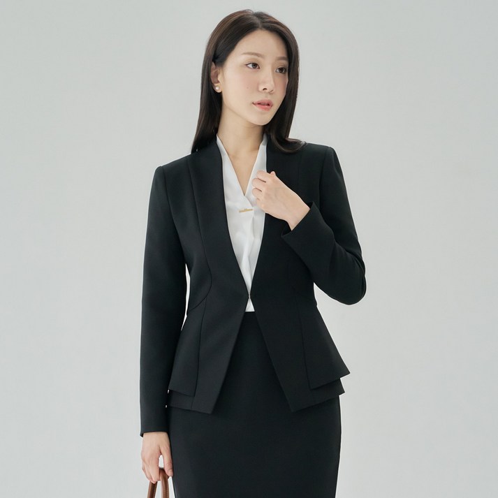 여성용 정장 자켓 노카라 슬림핏 스판 [모던 날개]