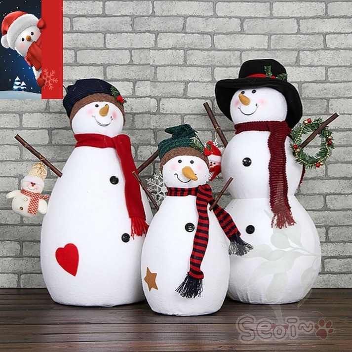 서이 장식 눈사람 가족 3종 장식용