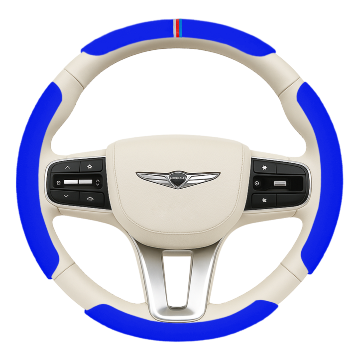 SOTT 자동차 핸들커버 프리미엄 알칸타라, 블루 4개세트