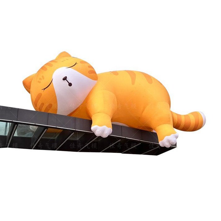 고양이 에어풍선 냐옹이 냥이 공기조형물 냥집사 카페 포토존 풍선소품, 3미터가 넘는 팬 졸린 고양이