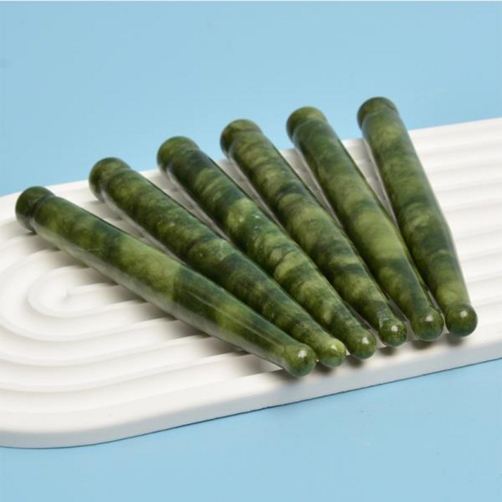 마사지봉 마사지스틱 Xiuyu 천연 옥 지압 펜, 얼굴 긁기 손 마사지 스틱 트리거 포인트, 뷰티 케어 도구