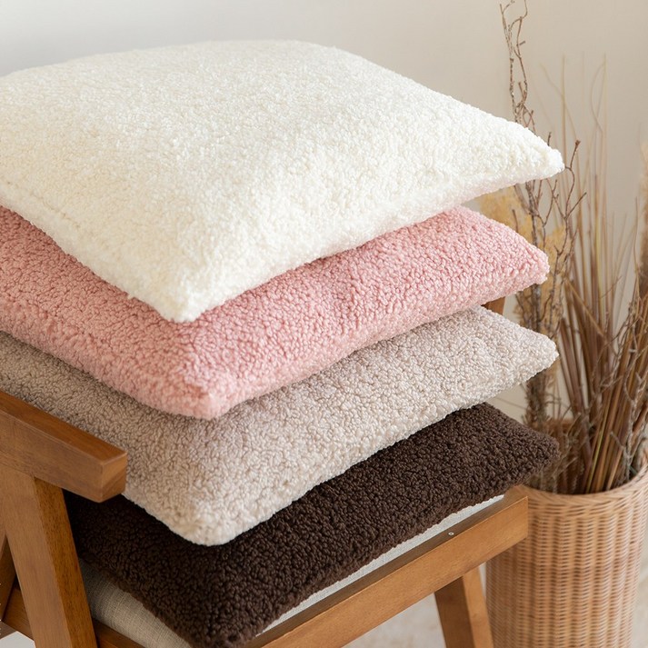 따뜻한 푸들 극세사 방석 4color, 브라운