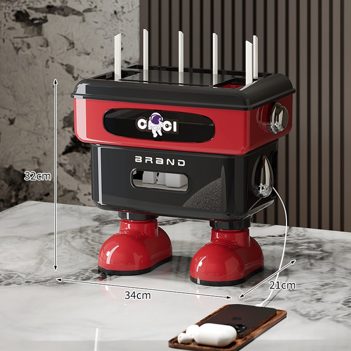 KDNC 공유기 셋톱박스 멀티 정리함, 블랙, 1개