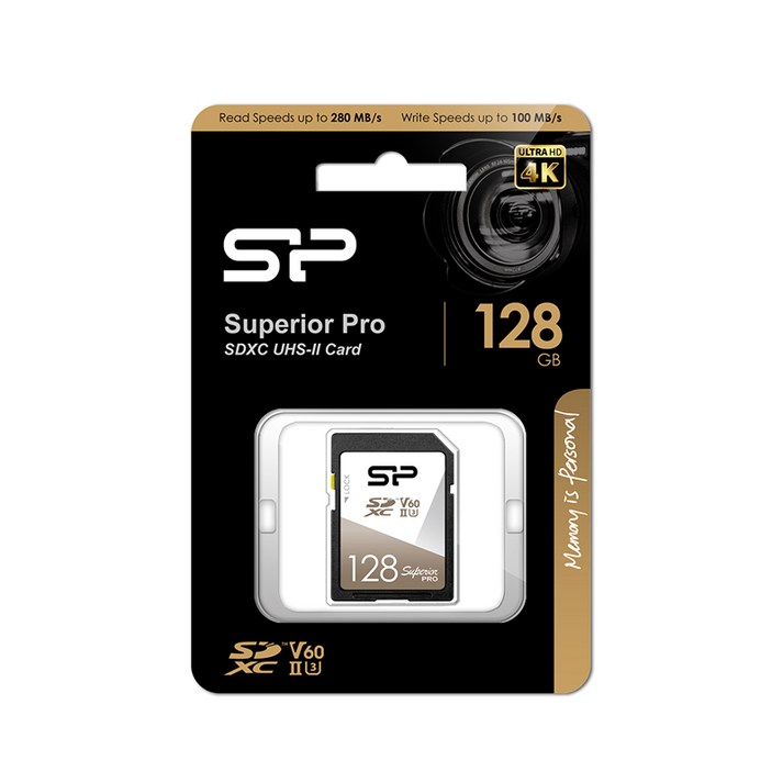실리콘파워 마이크로SDXC Superior Pro UHSII U3 V60 4K UHD 128GB100280MB, 1개, 128GB