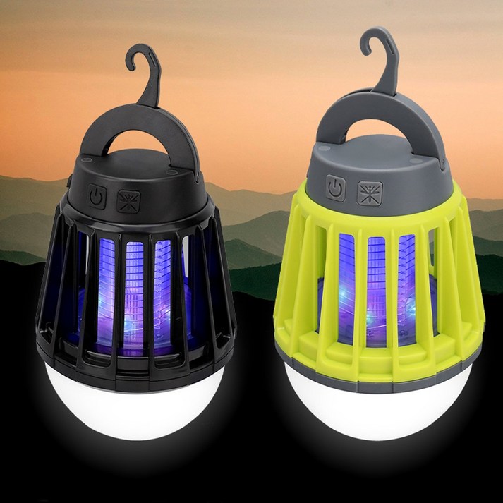 2개입 모기잡는 LED휴대용 생활방수 충전식 캠핑랜턴