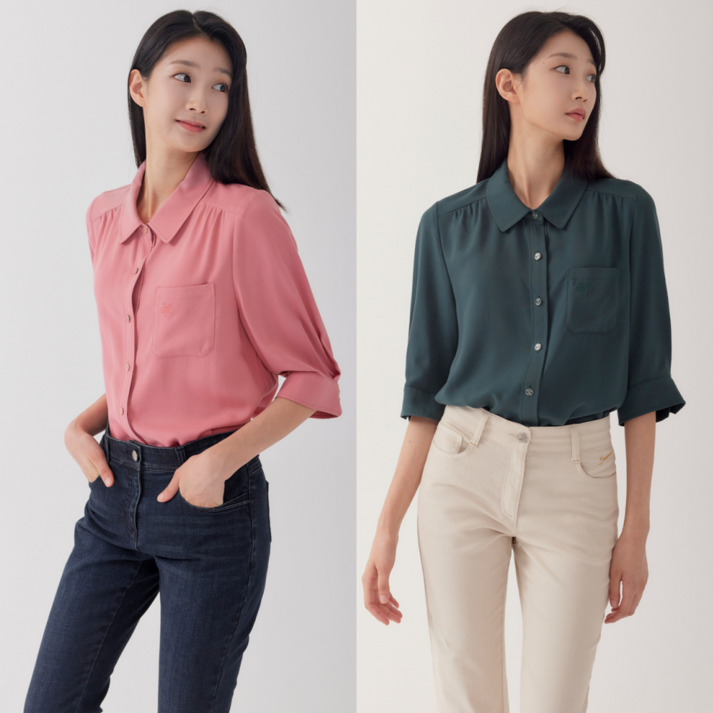 지센 이월상품 부산점 단추 블라우스 LCWSO823 2컬러