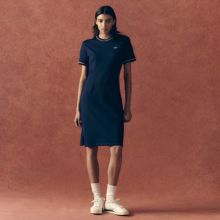 라코스테 공식 여성 에센셜 핏앤플레어 티셔츠 드레스 EF998855G GWI