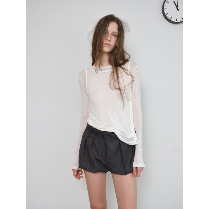 런던플랏 더블 버튼 티 4color 25FW