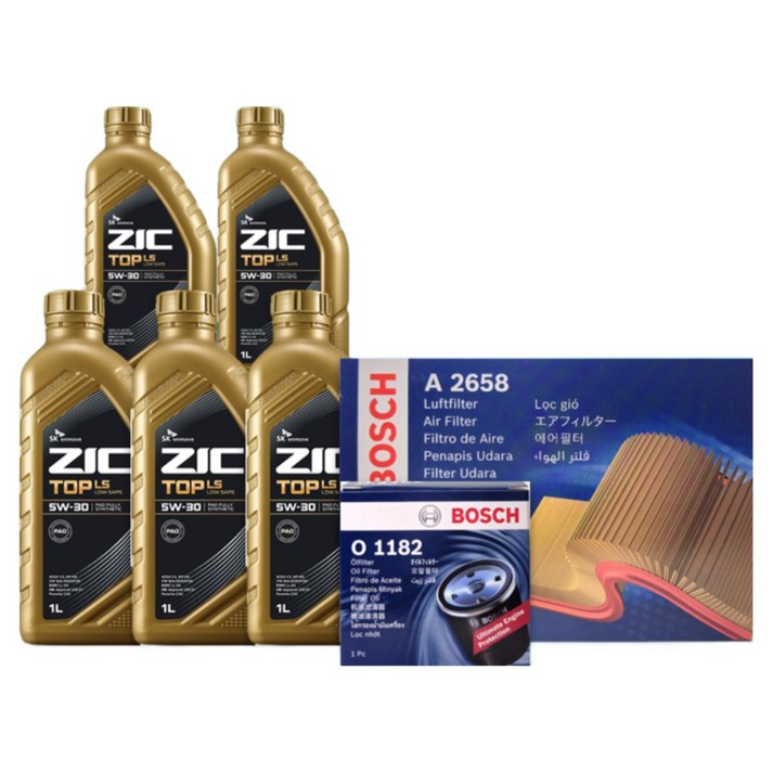 올 뉴 K7 (YG) 2.4 가솔린 엔진오일세트 SK 지크 탑 LS 5W30 (ZIC TOP LS)