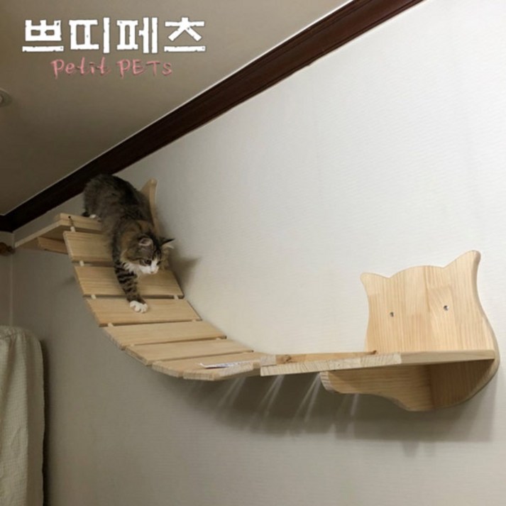 [쁘띠페츠] 원목 캣브릿지 & 이동판 캣타워, 04.캣브릿지 세트상품, 1개