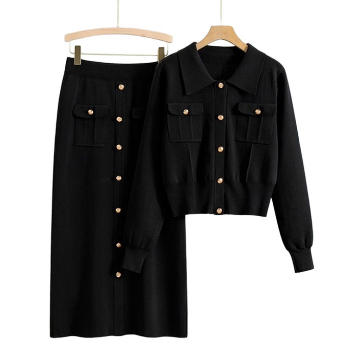 아이엠몽 여성용 로버티 가디건 롱 스커트 투피스 세트