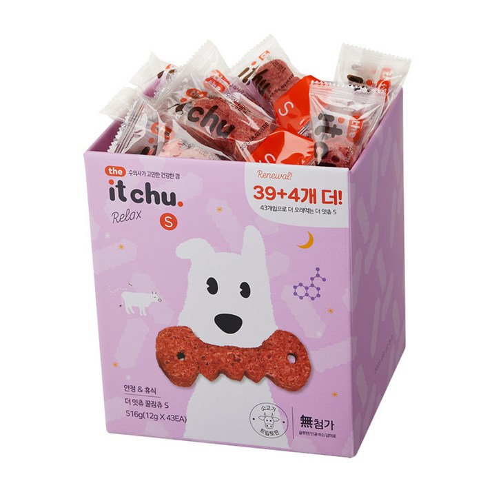 더 잇츄 강아지 덴탈껌 S 43p, 더잇츄 꿀잠츄, 516g, 2개