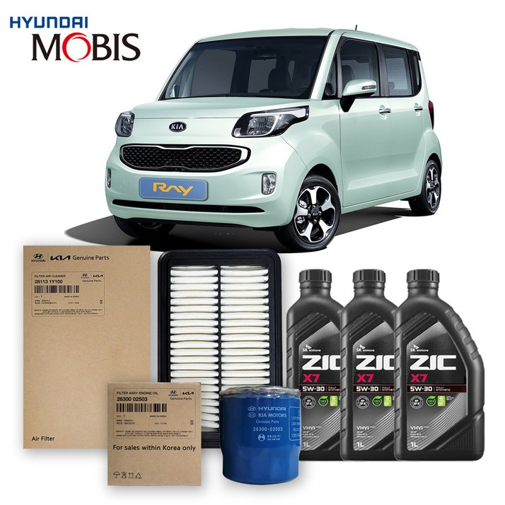 레이 가솔린휘발유 1.0 터보없음1117년식 순정필터지크합성유 3L