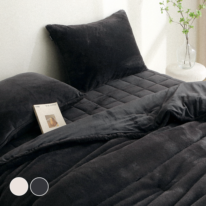 모잠 부드러운 겨울 양면 극세사 차렵이불 침구세트